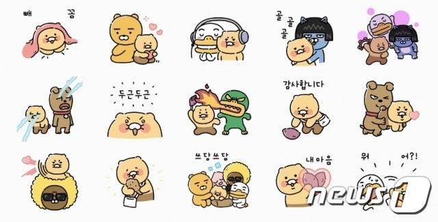 본문 이미지 -  카카오가 무료로 지급한 '춘식이' 이모티콘 (카카오톡 갈무리)
