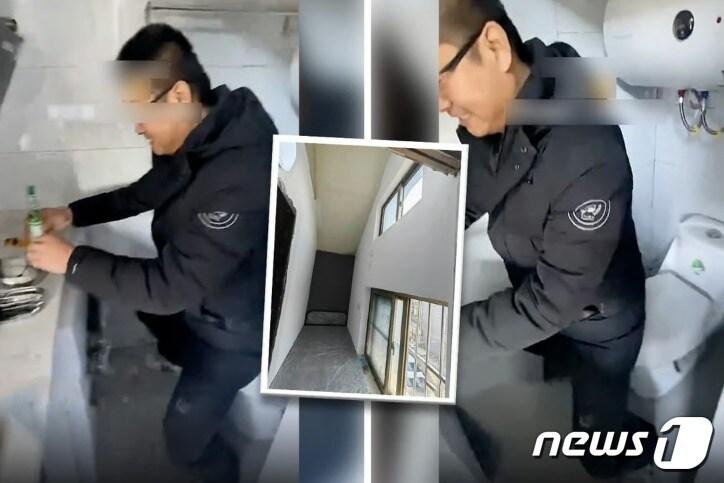 본문 이미지 - 웨이보 합성 사진, 가운데 사진은 침실이다.