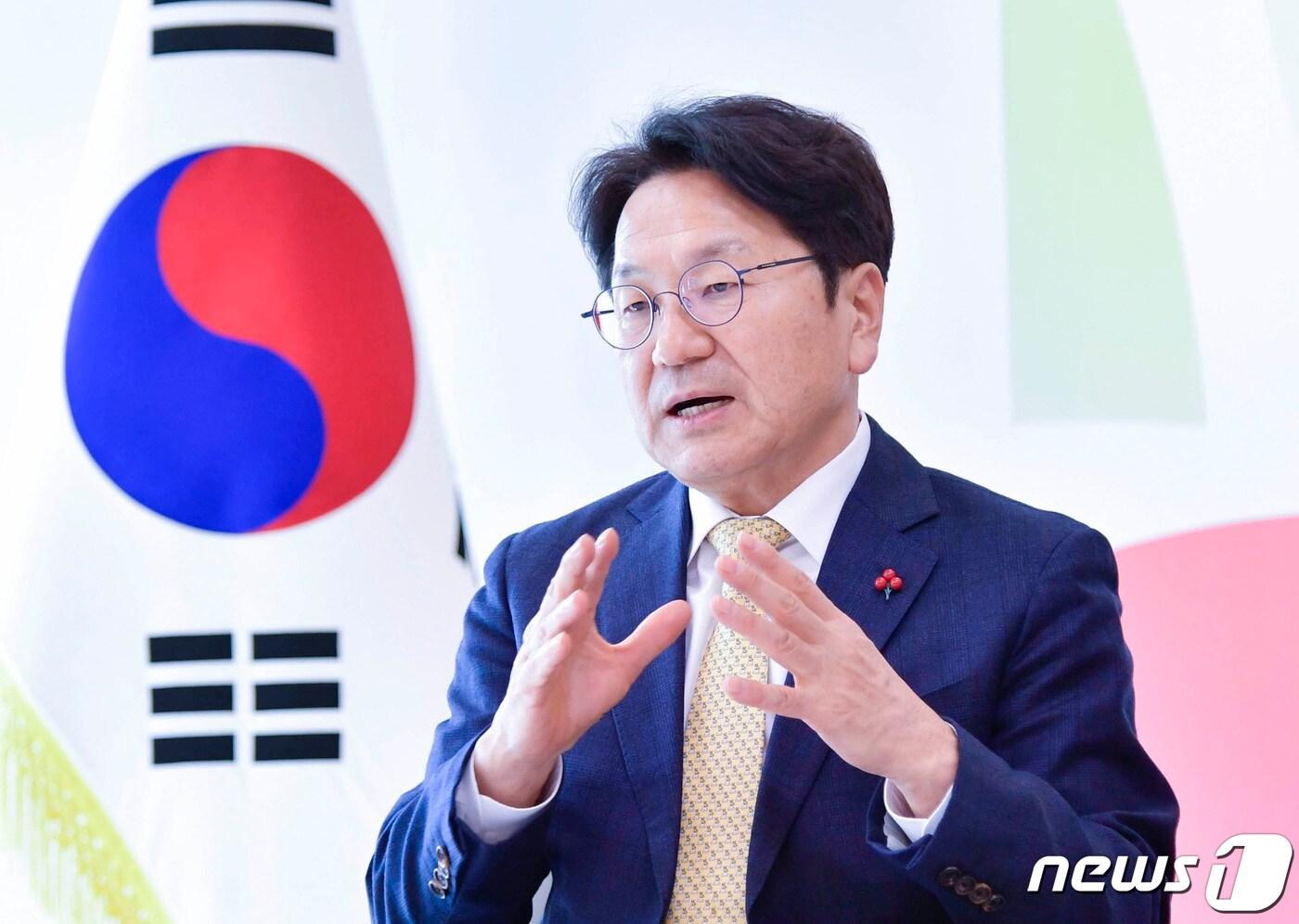 본문 이미지 - 강기정 광주시장이 뉴스1과 만나 신년인터뷰를 하고 있다./뉴스1 ⓒ News1