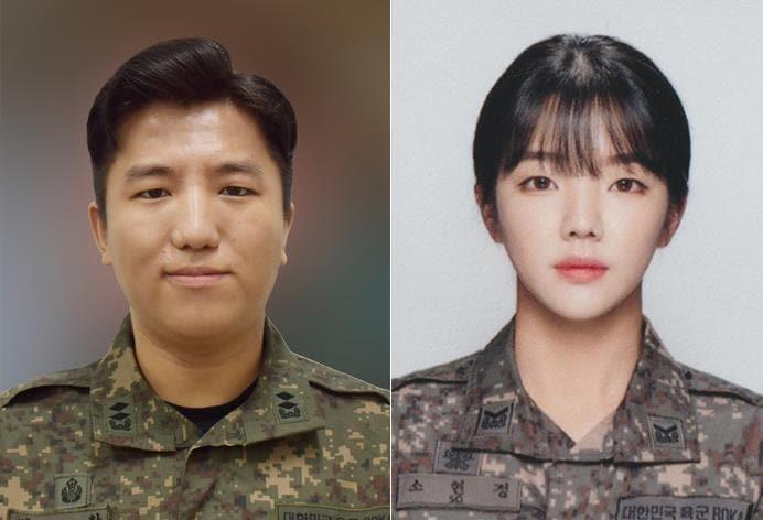 본문 이미지 - 육군탄약지원사령부 8탄약창 소속 장한 대위(진)(왼쪽)와 소현정 하사.(육군 제공)