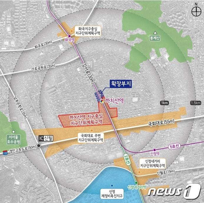 본문 이미지 -  강서구 화곡동 897번지 일대 위치도(서울시 제공).