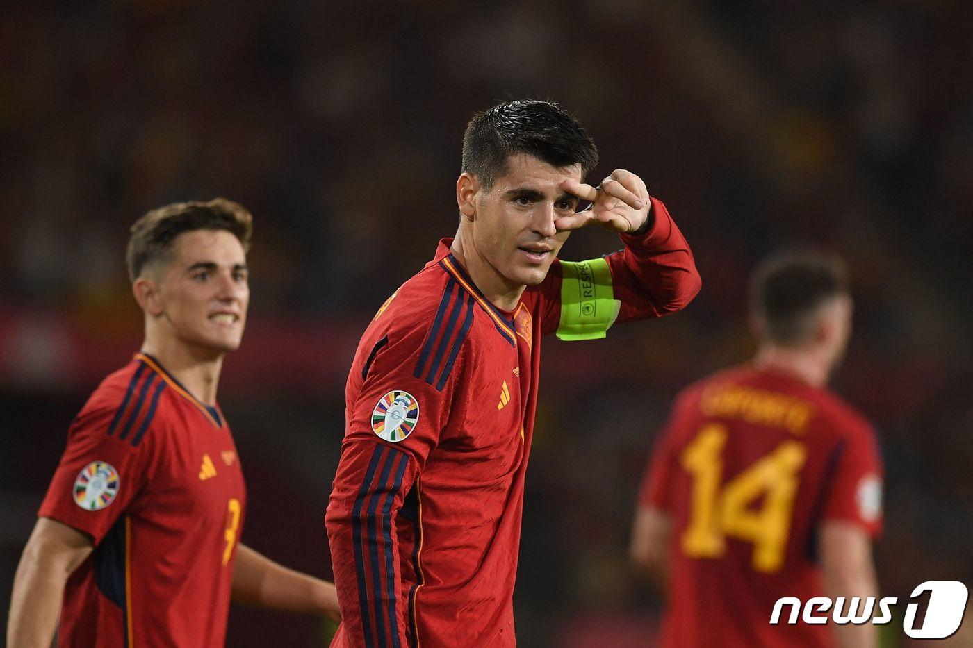 본문 이미지 - 스페인 국가대표 공격수 알바로 모라타. ⓒ AFP=뉴스1