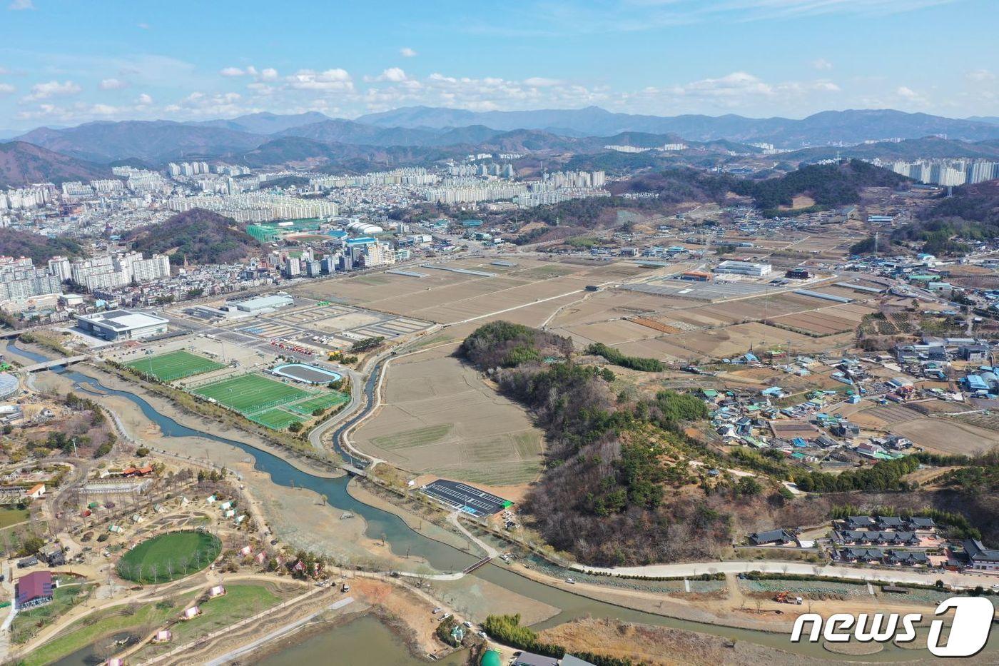 차세대 공공자원화시설 최적 입지후보지로 선정된 연향들 일원.&#40;순천시 제공. 재판매 및 DB 금지&#41;