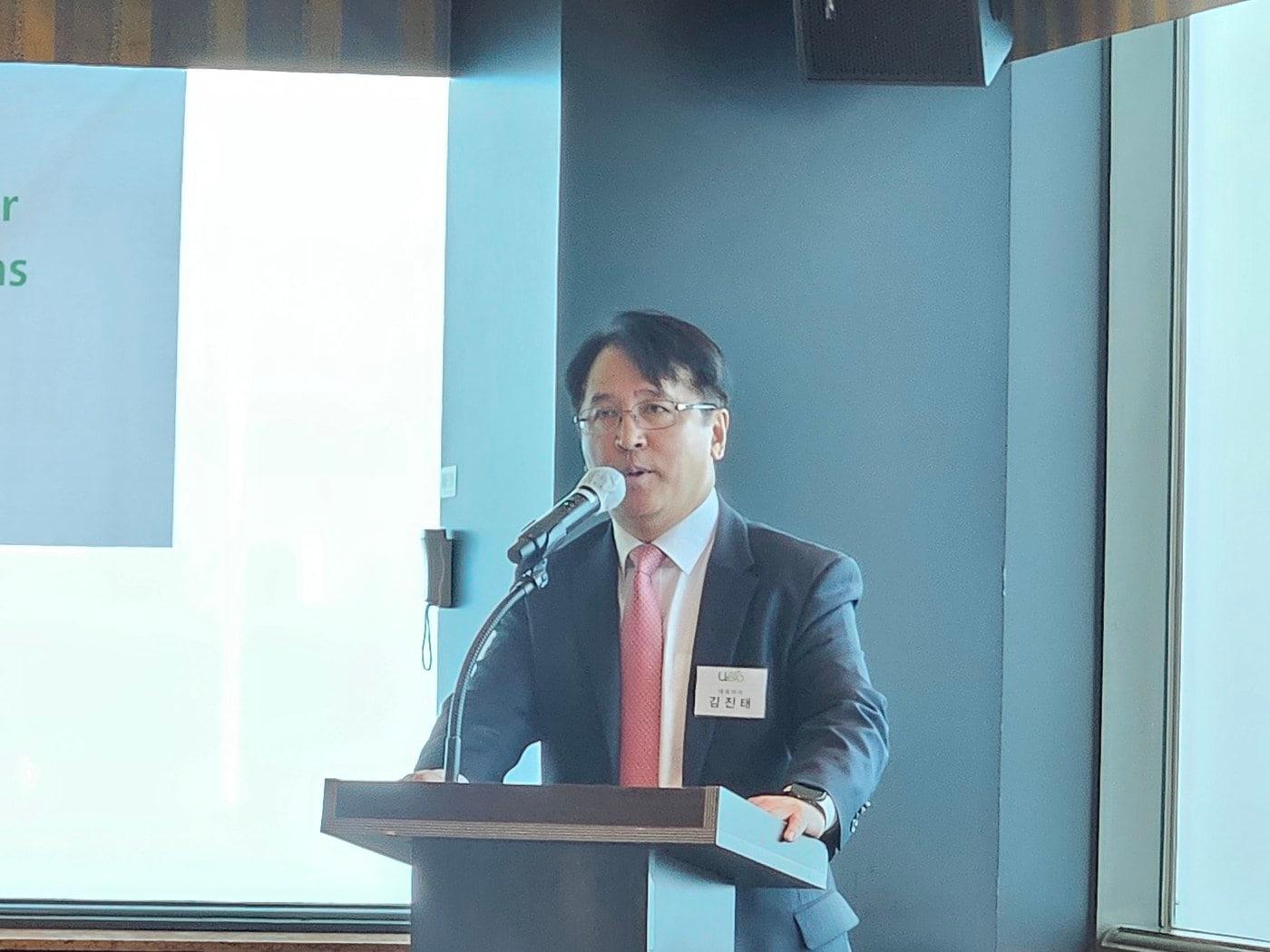 본문 이미지 - 김진태 유투바이오 대표이사가 19일 오전 여의도 63빌딩 기업공개 간담회에서 발언하고 있다./뉴스1 ⓒ News1 공준호 기자