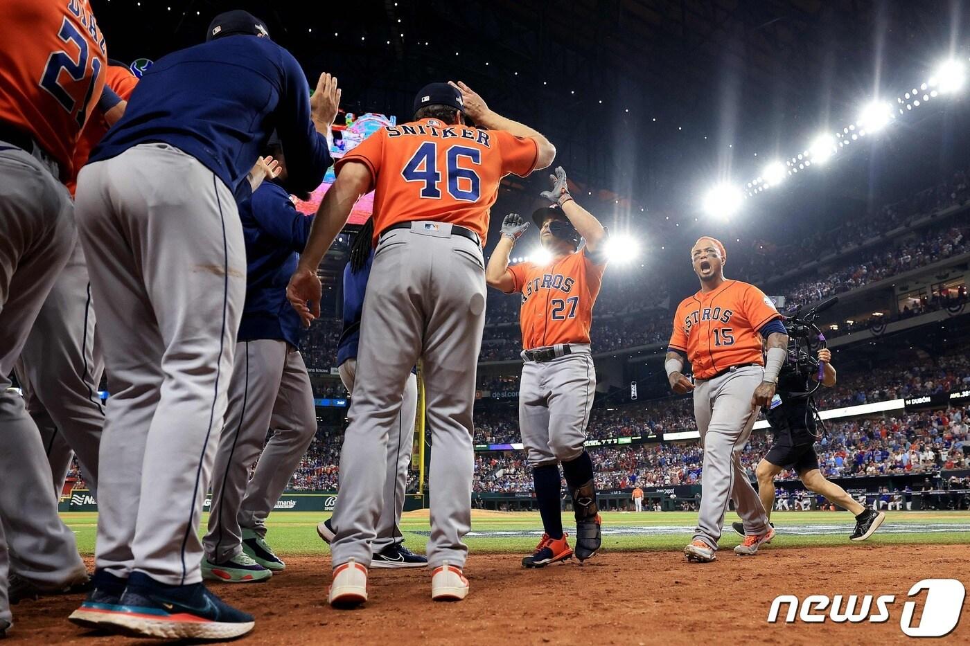 ALCS 3연승에 성공한 휴스턴 선수들. ⓒ AFP=뉴스1