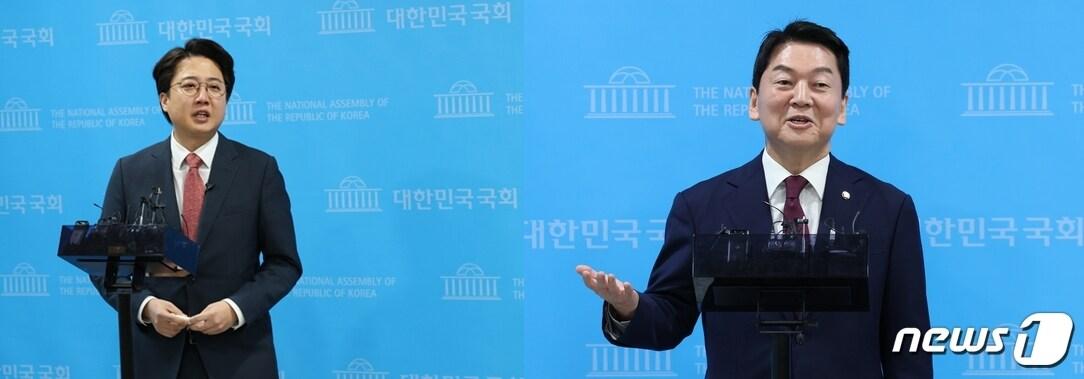 본문 이미지 -  이준석 전 국민의힘 대표와 안철수 의원. ⓒ 뉴스1 DB