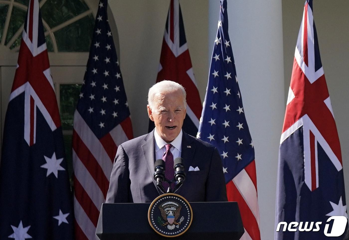 조 바이든 미국 대통령이 25일(현지시간) 백악관 로즈가든에서 앤서니 앨버니지 호주 총리와 함께 기자회견을 하고 있다. 이 자리에서 바이든 대통령은 팔레스타인의 가자지구 사망자 통계를 신뢰하기 어렵다고 했다. 2023.10.25. ⓒ 로이터=뉴스1 ⓒ News1 김성식 기자