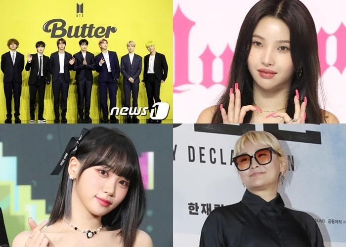 본문 이미지 - 방탄소년단(왼쪽 위부터 시계방향), 전소연, 박선주, 김채원 / 사진=뉴스1