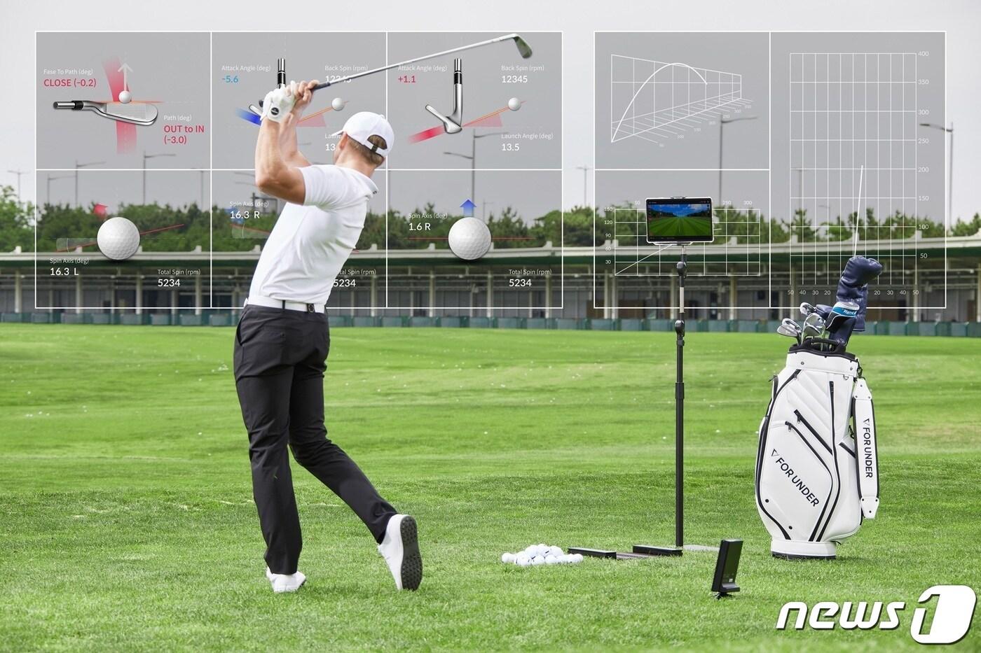 본문 이미지 - 골프존 런치모니터 'WAVE' 시연 이미지.(골프존 제공)