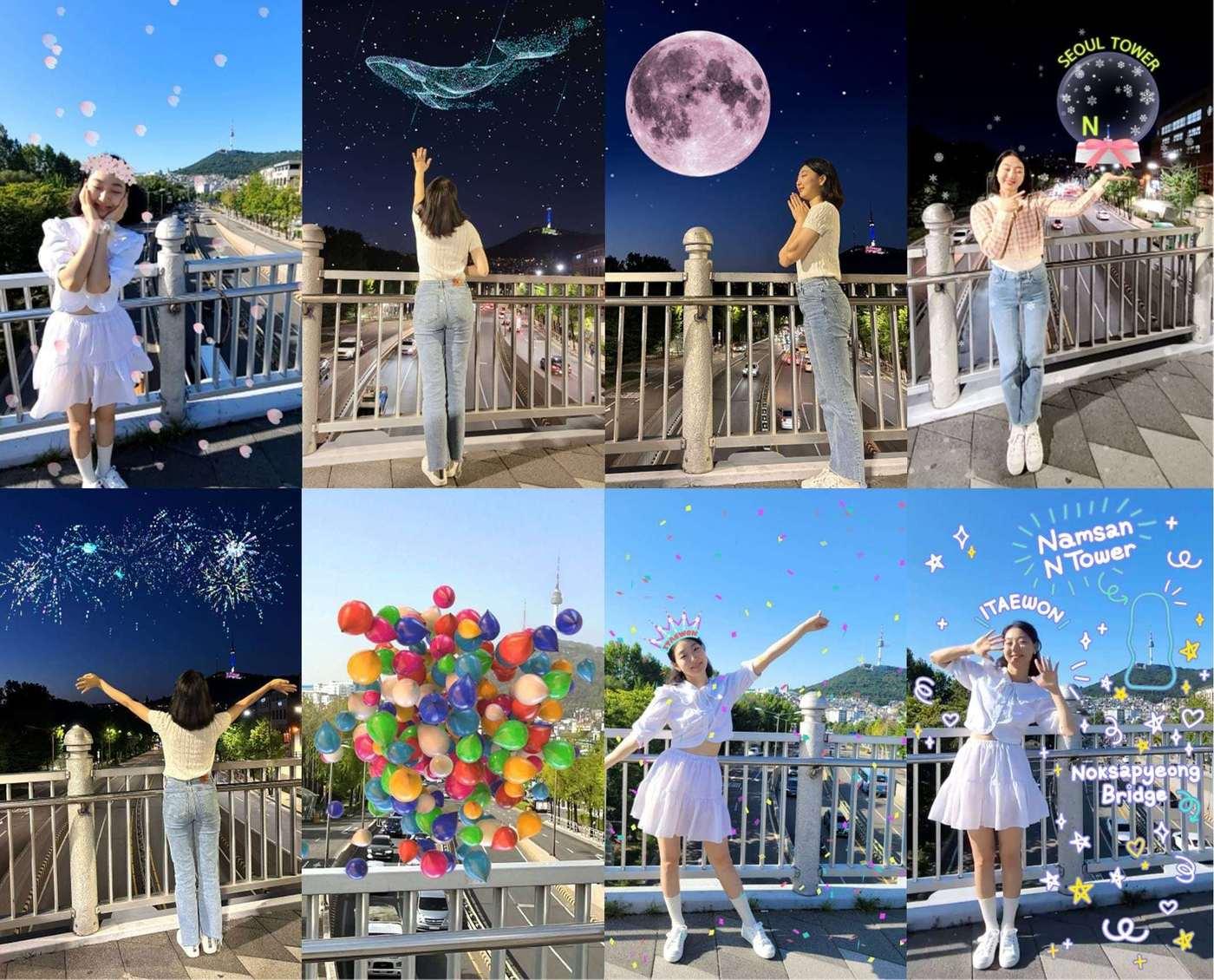 본문 이미지 - 증강현실 콘텐츠 이용 모습. (용산구 제공)