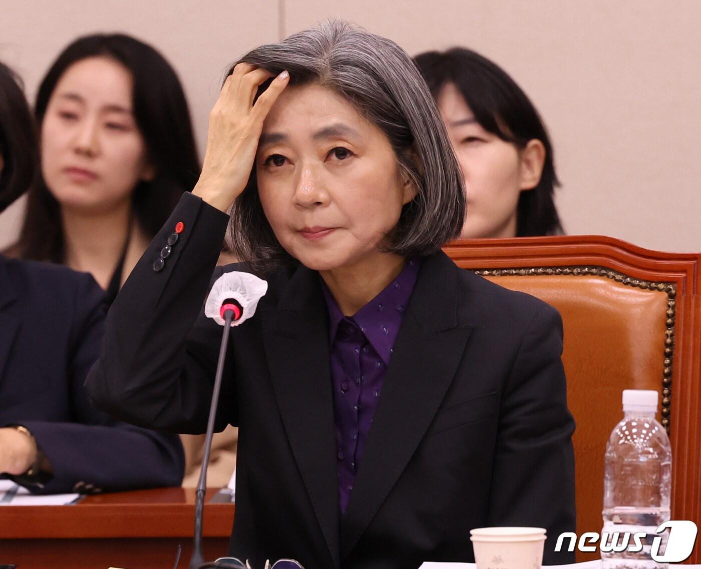 본문 이미지 - 김행 여성가족부 장관 후보자가 5일 서울 여의도 국회에서 열린 인사청문회에서 의원들의 질의에 답변 하고 있다. 2023.10.5/뉴스1 ⓒ News1 송원영 기자
