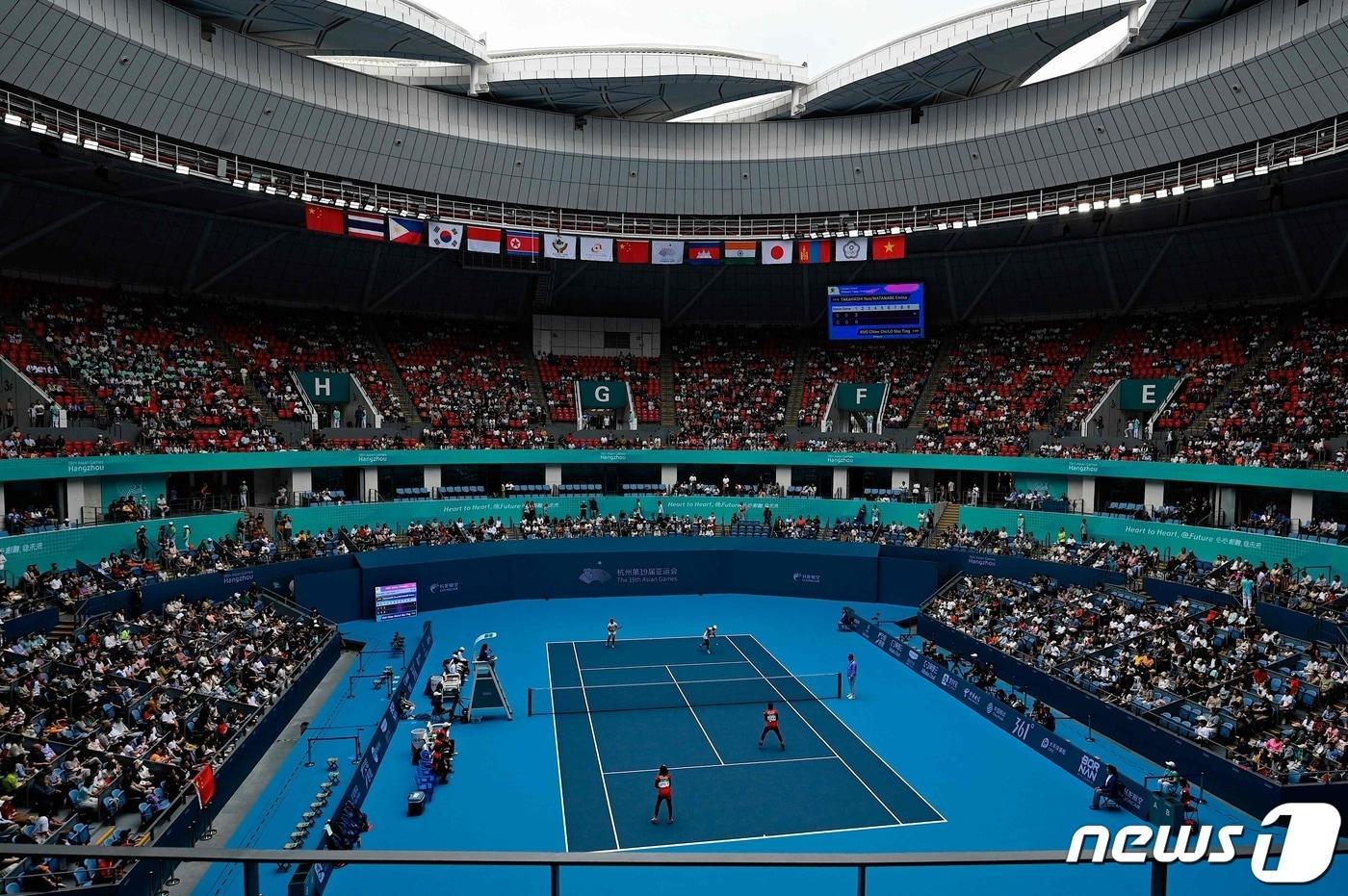 2022 항저우 아시안게임 소프트테니스 경기 장면. ⓒ AFP=뉴스1