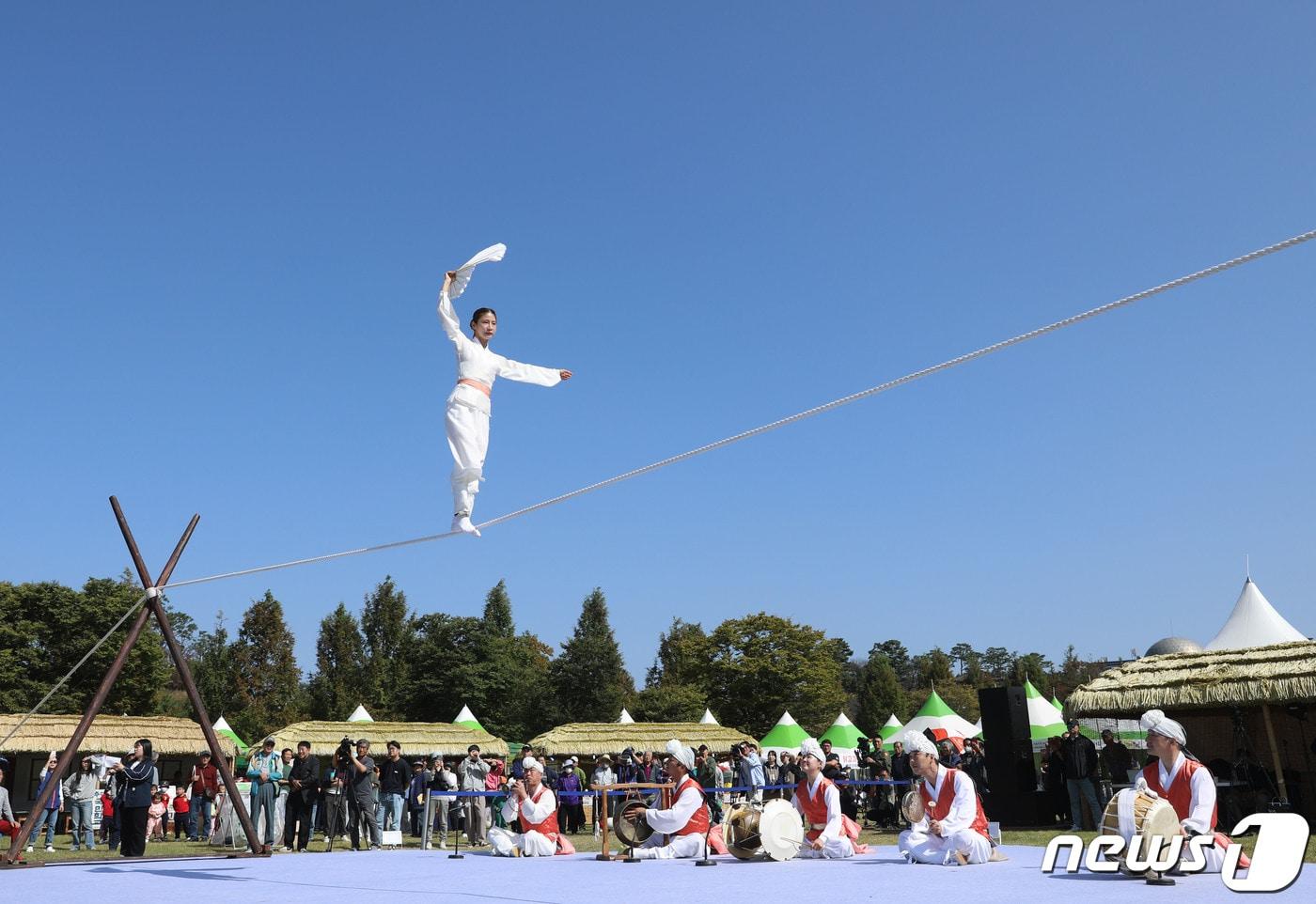 본문 이미지 - 지난 2023년 안성맞춤 남사당 바우덕이 축제 모습. (위 사진은 본 기사와 무관함)ⓒ 뉴스1 김영운 기자