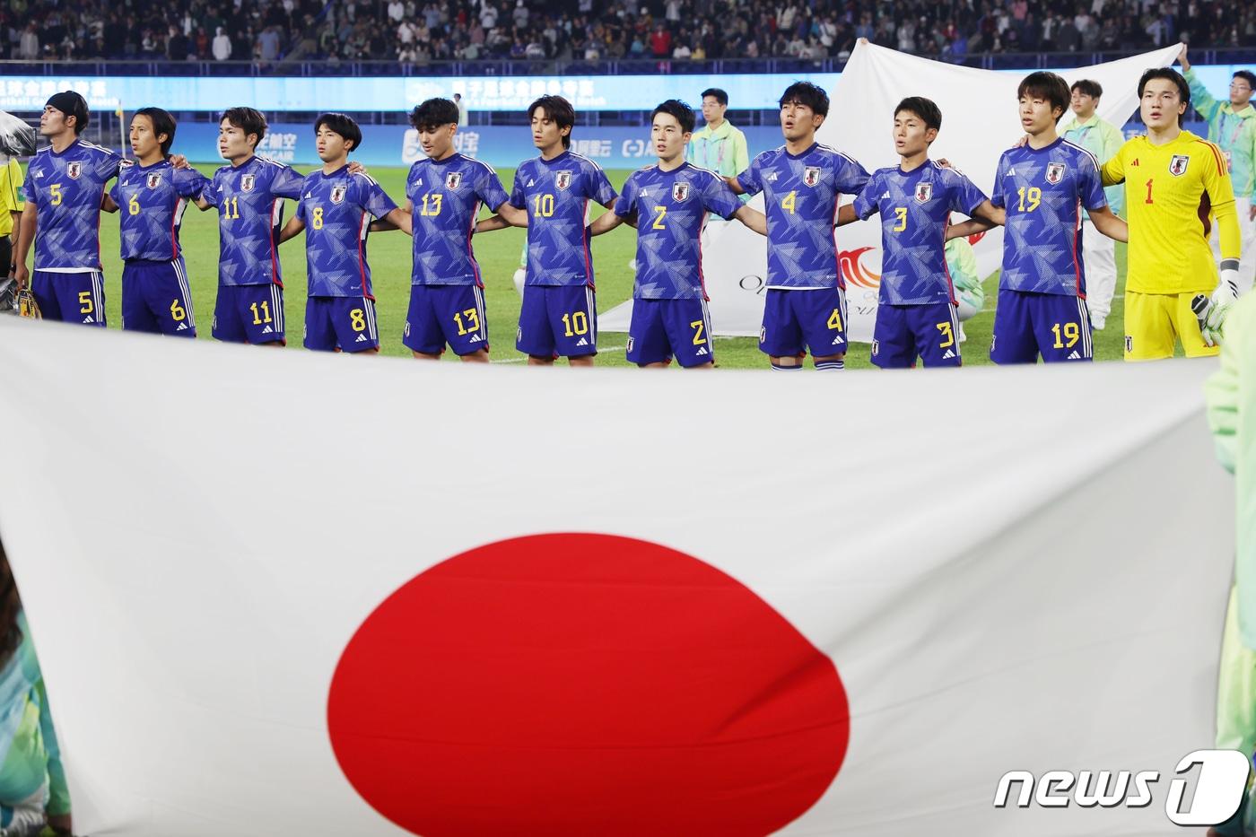 항저우 아시안게임 결승전을 앞둔 일본 대표팀. 2023.10.8/뉴스1 ⓒ News1 민경석 기자