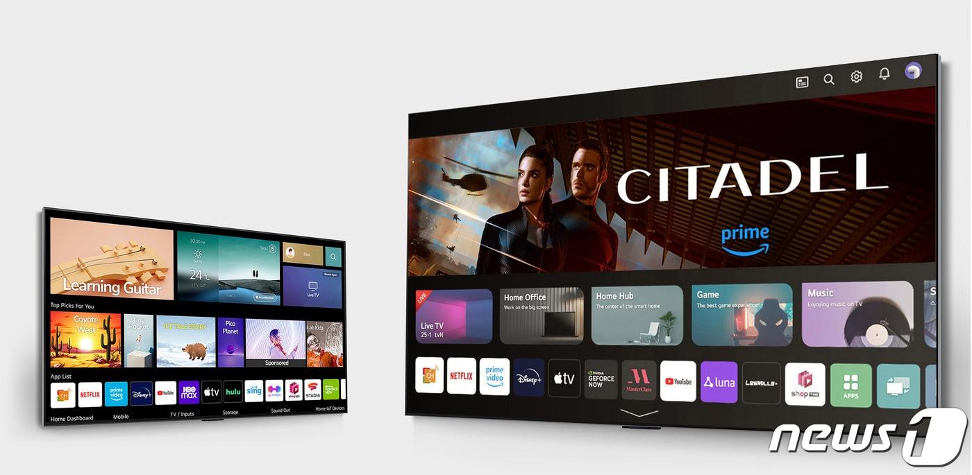 LG전자가 스마트 TV를 대상으로 최신 운영체제(OS) 업그레이드를 본격 시작한다. 왼쪽부터 webOS22가 탑재된 22년형 LG 올레드 TV와 최신 webOS23이 탑재된 23년형 LG 올레드 TV. (LG전자 제공)