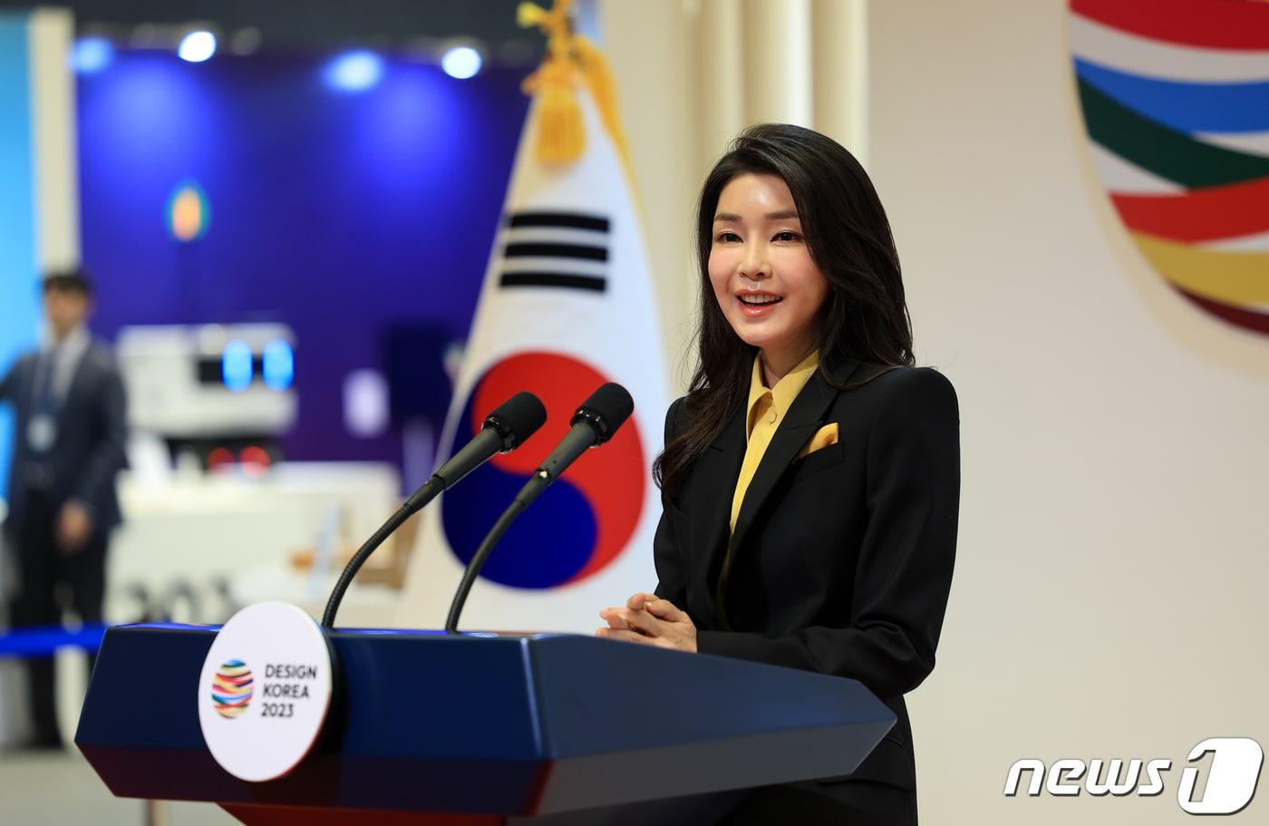 김건희 여사가 축사를 하고 있다. &#40;대통령실 제공&#41; /뉴스1 ⓒ News1 오대일 기자