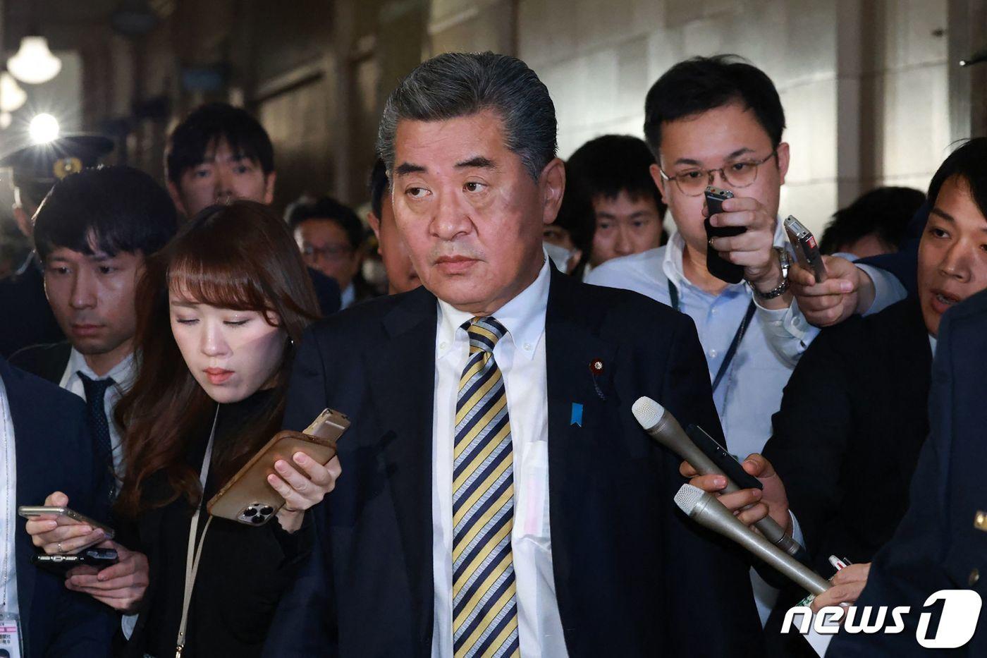 본문 이미지 - 세금 체납이 보도돼 논란이 됐던 일본 자민당 소속의 간다 겐지(神田憲次) 재무성 부대신이 13일 사임했다. 사진은 지난 9월 촬영됐다. 2023.11.09 ⓒ AFP=뉴스1 ⓒ News1 최종일 기자