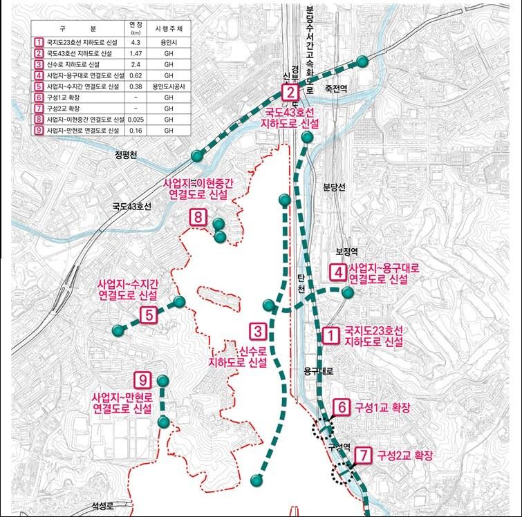 본문 이미지 - 경기주택도시공사(GH)는 ‘경기용인 플랫폼시티’ 일원 광역도로(사진)에 대한 설계 용역을 조기 착수한다고 15일 밝혔다.(GH 제공)