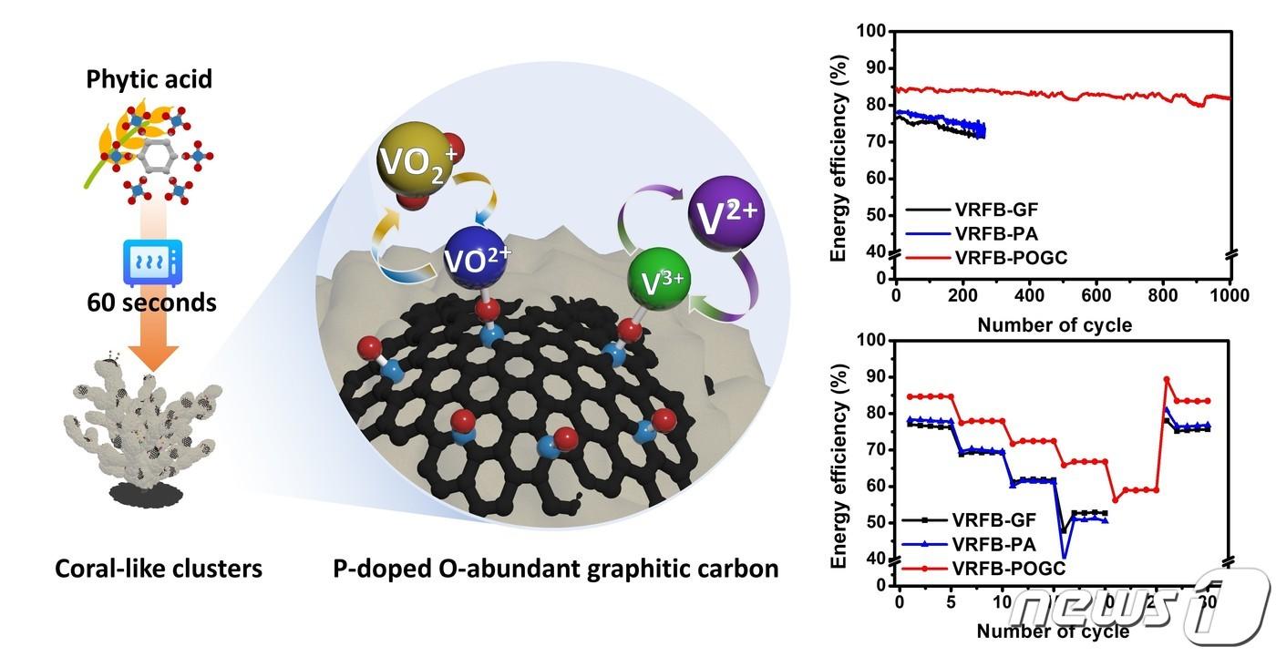  16일 한국교통대학교 정용진 교수 연구팀이 농업폐기물을 이용한 이차전지 전극재료 친환경 합성법을 개발했다고 밝혔다. 사진은 합성 과정 그래픽.(교통대 제공)2023.11.16/뉴스1