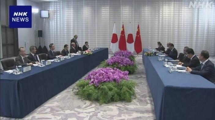 본문 이미지 - 16일(현지시간) 미국 샌프란시스코에서 열린 중·일 정상회담 장면. (출처 : NHK보도 화면 갈무리) 2023.11.1