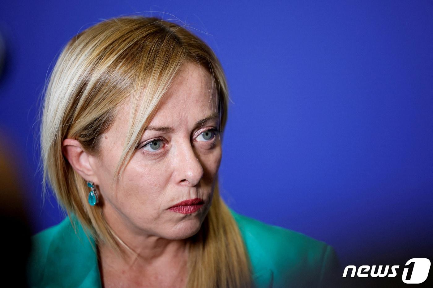 지난 10월6일(현지시간) 조르자 멜라니 이탈리아 총리가 스페인 그라나다에서 열린 제3차 유럽정치공동체(EPC) 정상회의에 참석하고 있다. 2023.10.06 ⓒ 로이터=뉴스1 ⓒ News1 정지윤 기자