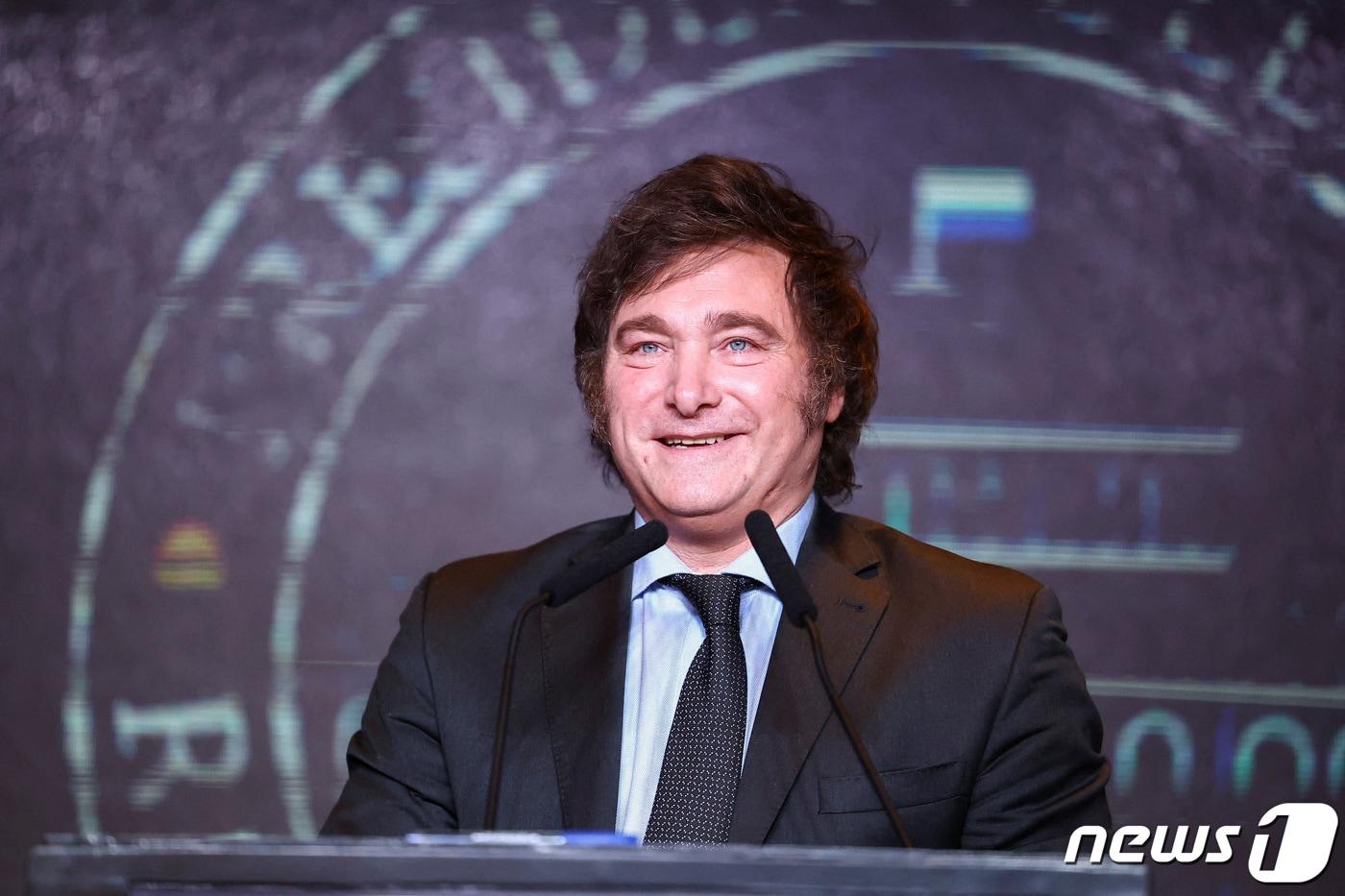 하비에르 밀레이 아르헨티나 대통령 후보가 19일(현지시간) 열린 아르헨티나 대선에서 승리해 당선됐다. 2023.11.20 ⓒ 로이터=뉴스1 ⓒ News1 정지윤 기자