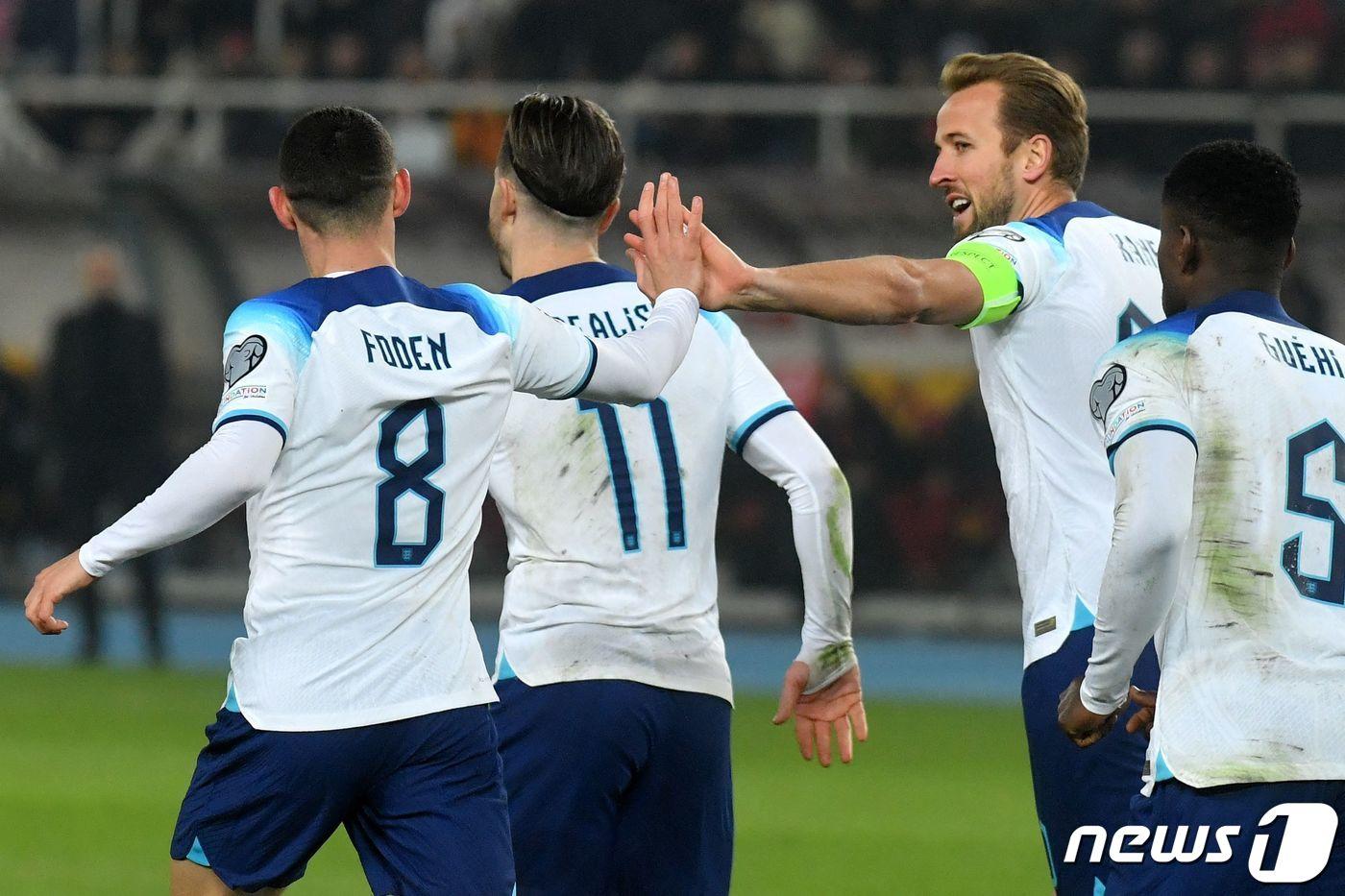 북마케도니아와 비겨 8경기 무패를 이어간 잉글랜드. ⓒ AFP=뉴스1