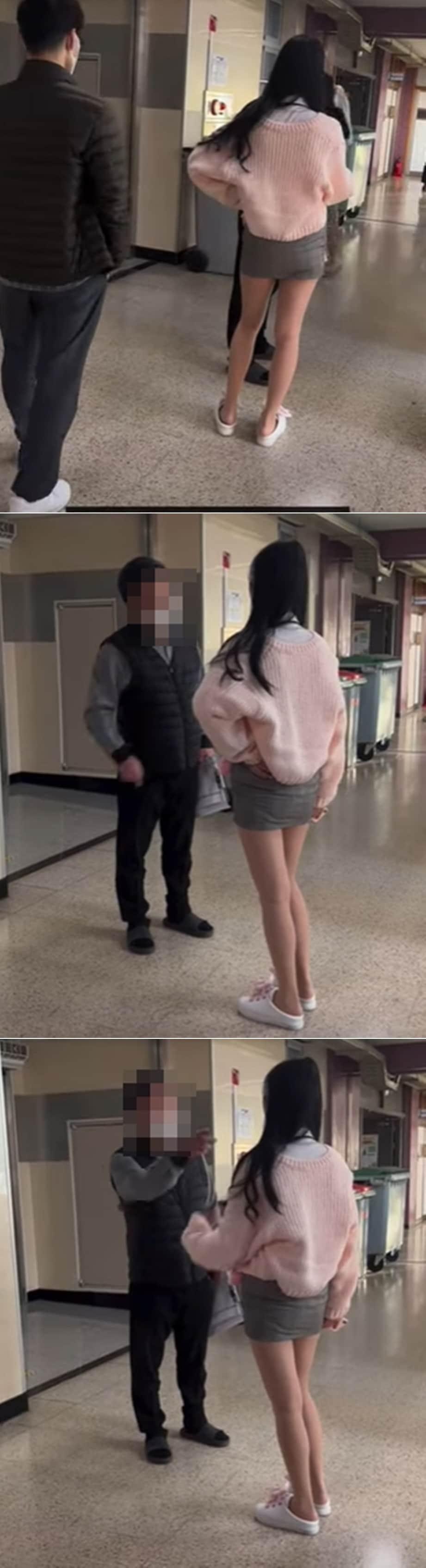 본문 이미지 - 한 여학생이 남자 교사와 다투는 모습이 담긴 영상이 공개돼 논란이 되고 있다. 유튜브 영상 갈무리