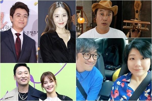 본문 이미지 - 왼쪽 위부터 시계방향으로 최동석·박지윤, 김병만, 오지은·성진환, 안현모·라이머/뉴스1 DB