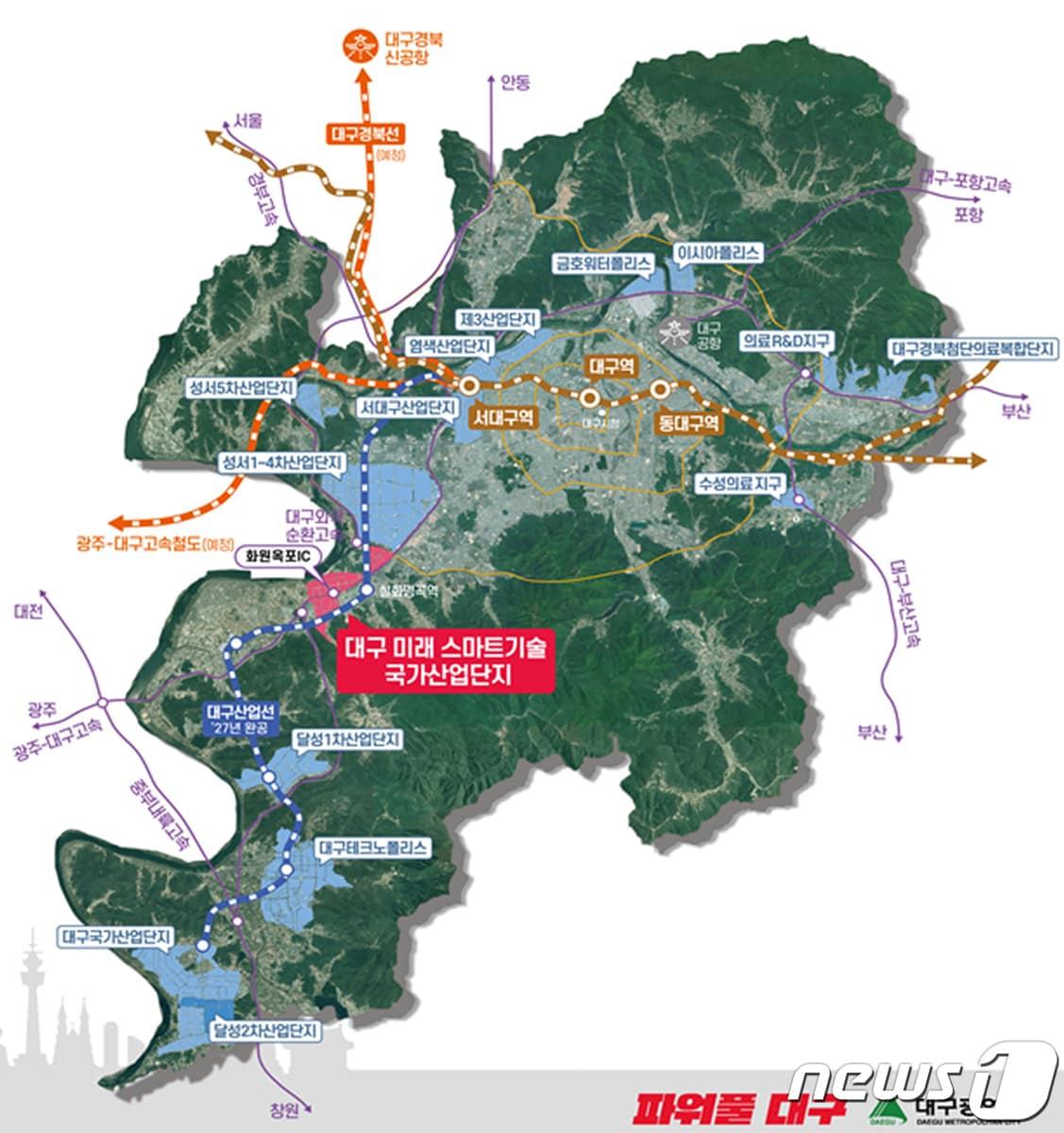 본문 이미지 - 대구 2국가산업단지(미래스마트기술국가산업단지) 위치도(대구시 제공)