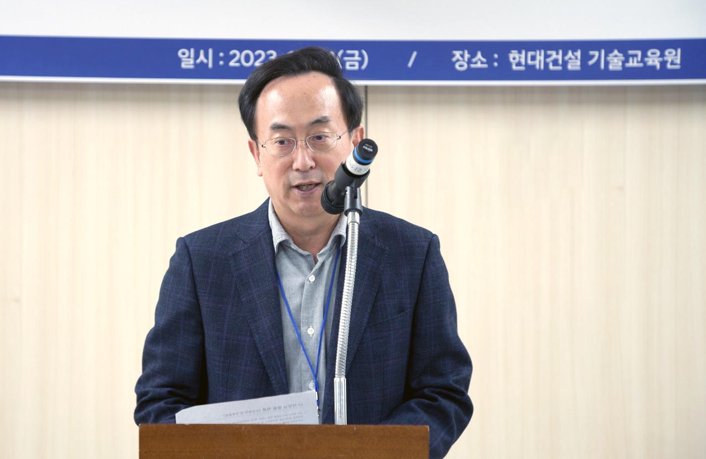 본문 이미지 - 현대차그룹 기획조정실장 김걸 사장이 축사를 하고 있다(현대차그룹 제공)