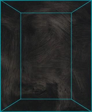 본문 이미지 - 이기영, Subsequent answer 0323 2023, 55x45cm, ink cake, pigment, mixed media on Korean paper (한지 위에 먹, 안료, 혼합 매체) 이화익갤러리 제공.