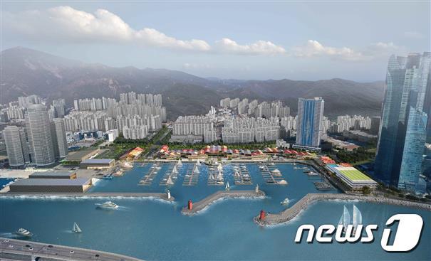 본문 이미지 - 부산 수영만 요트경기장 조감도(부산시청 제공)
