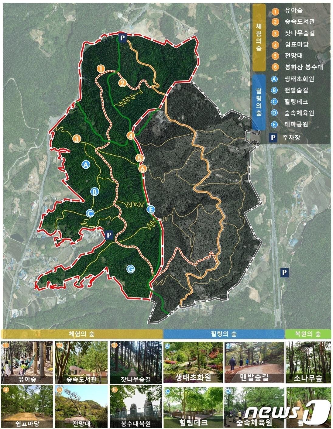 본문 이미지 - 진천 봉화산 산림공원화 사업 계획도.(자료사진)/뉴스1