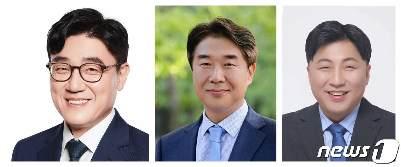 고양시병 선거구 등록 더불어민주당 예비후보. 왼쪽부터 김재준, 이기헌, 정진경  