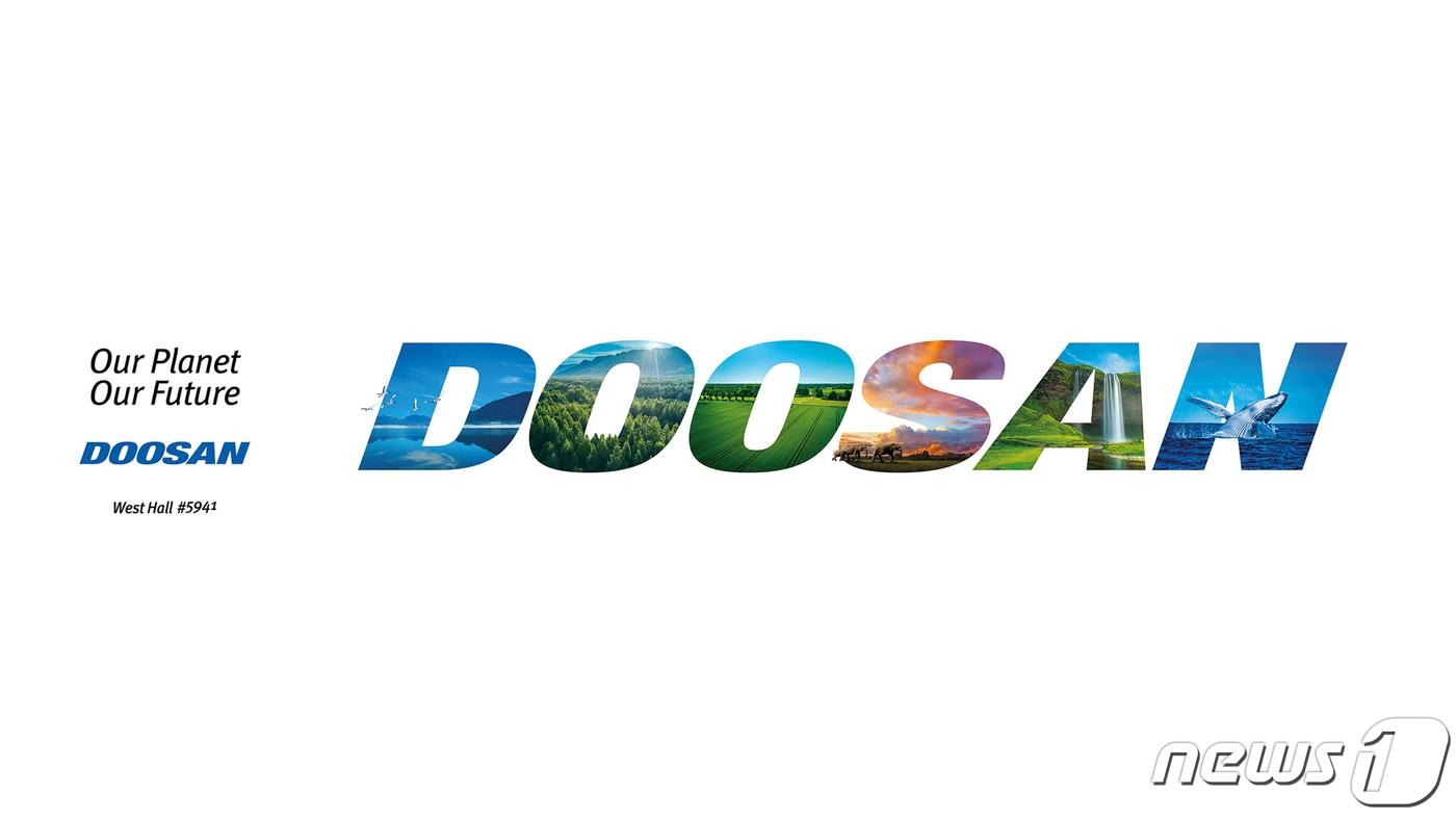 두산의 'CES 2024' 참가를 알리는 옥외광고 이미지.(두산그룹 제공)