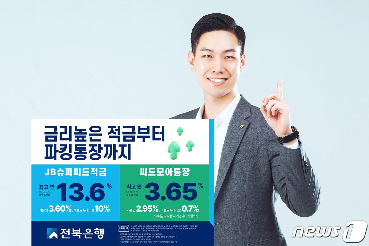 본문 이미지 - 전북은행이 출시한 씨드모아 통장 등 수신 상품 3종이 포털 사이트 예·적금 금리 비교 서비스에서 상위권을 차지하며 인기몰이 중이다. (전북은행 제공)2023.12.21./뉴스1