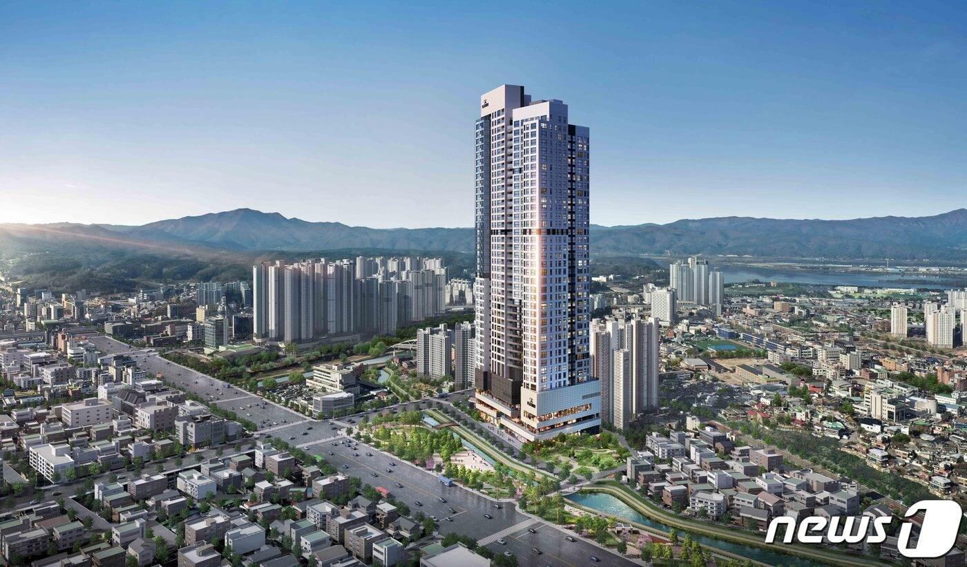 춘천 쌍용 더 플래티넘 스카이 반조감도.(업체 제공)