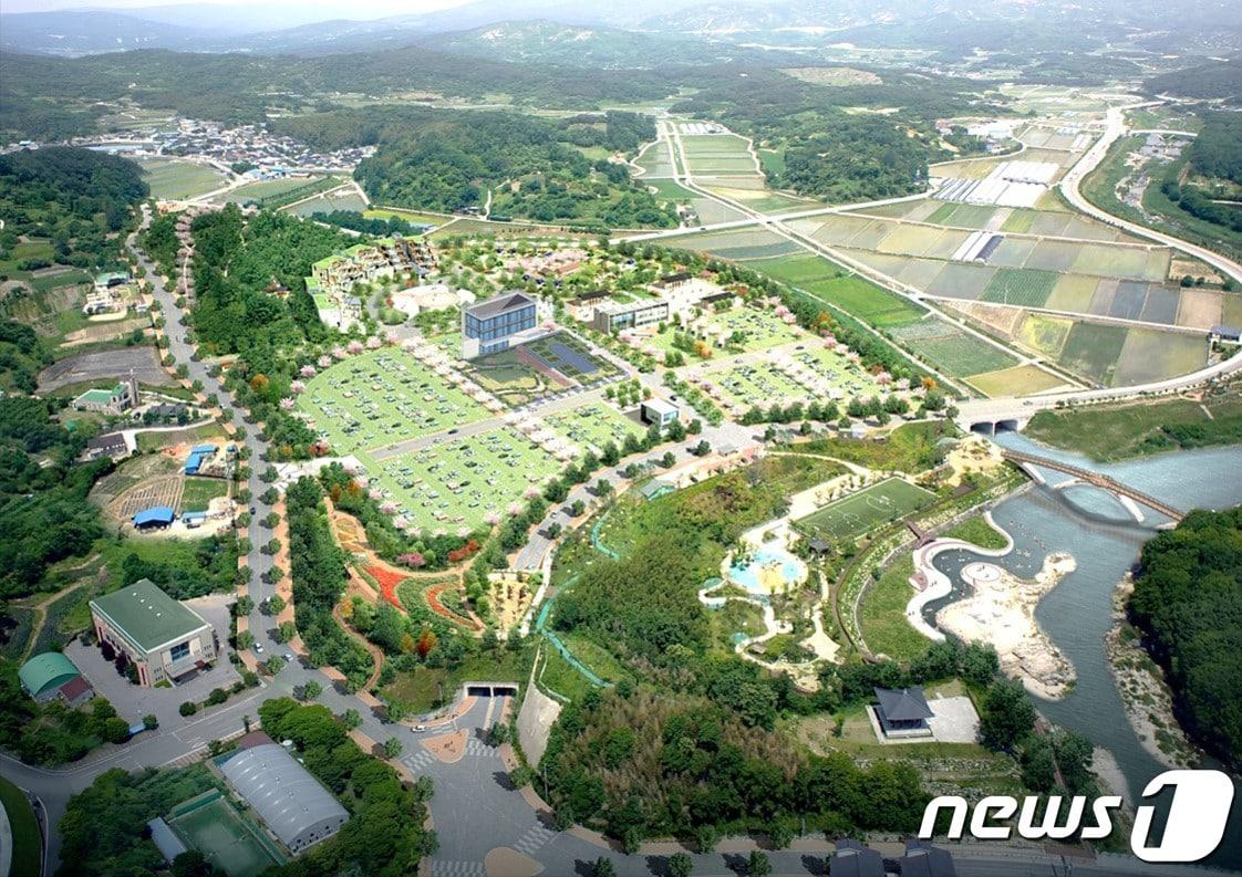 본문 이미지 - 함양 백연유원지 내 한방웰니스관광 거점센터와 오토캠핑장 조감도(함양군 제공).