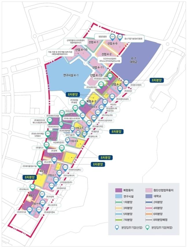 본문 이미지 - 세종테크밸리 분양토지 위치도. &#40;행복청 제공&#41; / 뉴스1