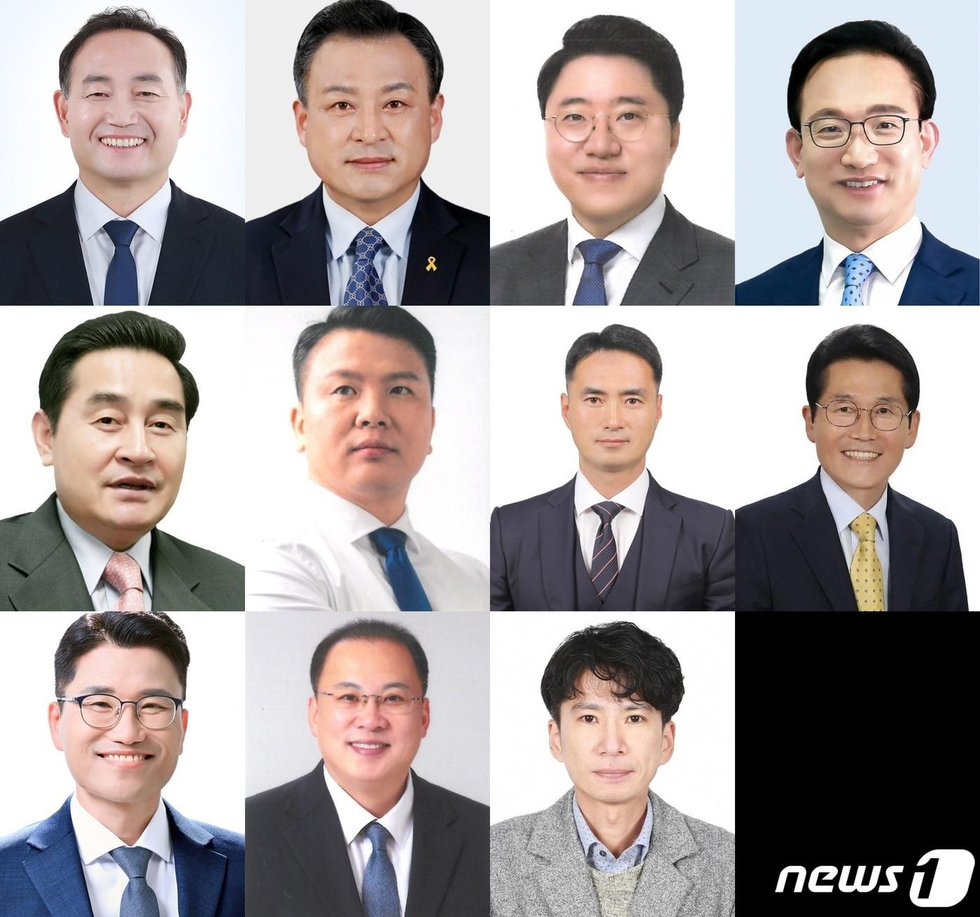 본문 이미지 - 22대 총선 목포 선거구 후보군들. 윗줄 왼쪽부터 김원이·김명선·문용진·배종호, 가운데줄 왼쪽부터·이윤석·최일곤·윤선웅·윤소하, 마지막줄 왼쪽부터 최국진·김한창·안요삼/ 뉴스1