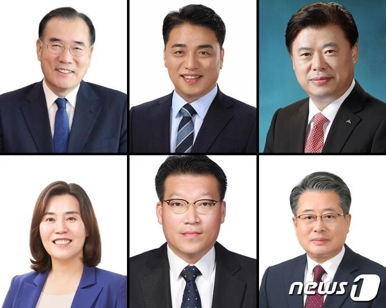 본문 이미지 - 제22대 총선 출마 예정인 전남 담양·함평·영광·장성 선거구 후보들. 왼쪽 위부터 이개호, 박노원, 이석형, 김영미, 김선우, 박영용/뉴스1