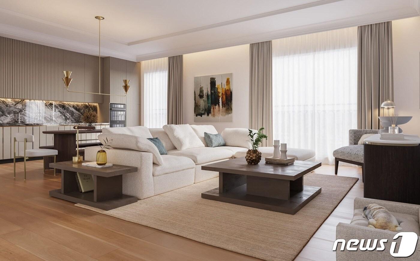 본문 이미지 - 신세계까사 패브릭소파 '캄포' 이미지.(신세계까사 제공)