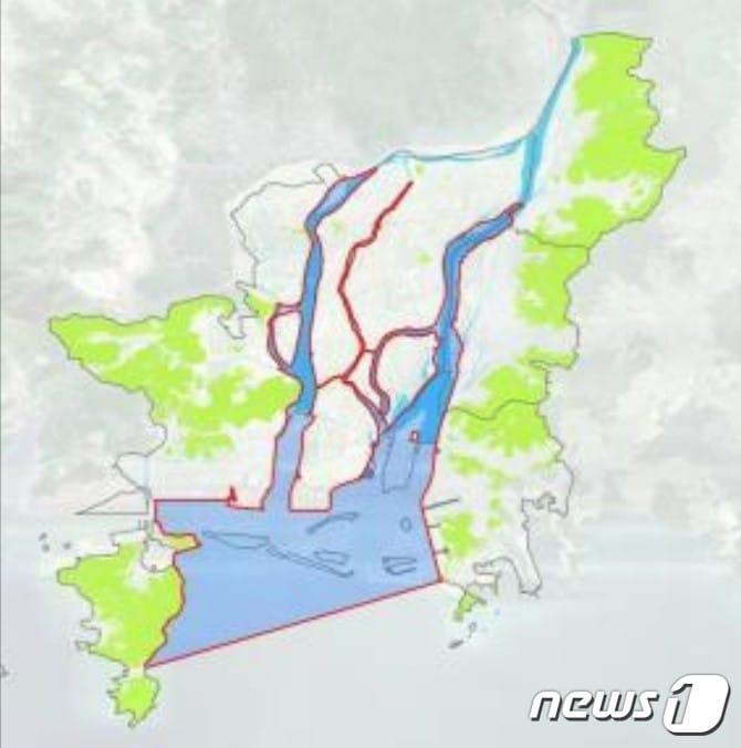 본문 이미지 - 부산 강서구 낙동강 하구에 지정돼 있는 철새도래지 문화재구역 현황.(낙동강 하구 생태계모니터링 보고서 갈무리)