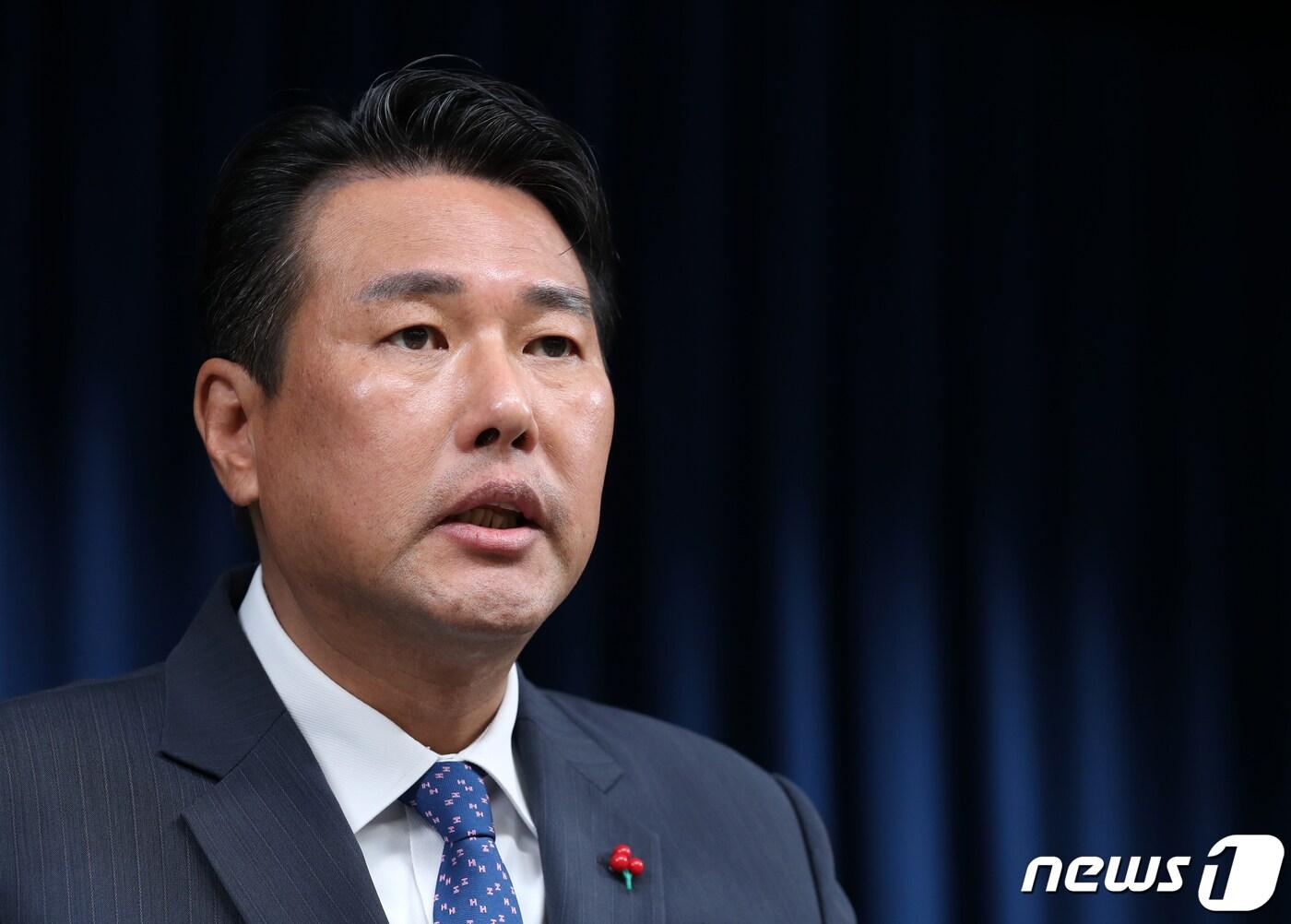 본문 이미지 - 김태효 국가안보실 1차장이 7일 용산 대통령실 청사에서 윤석열 대통령의 네덜란드 순방 관련 브리핑을 하고 있다. 2023.12.7/뉴스1 ⓒ News1 오대일 기자
