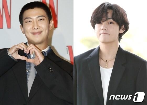 본문 이미지 - 방탄소년단 RM(왼쪽), 뷔 ⓒ 뉴스1 DB