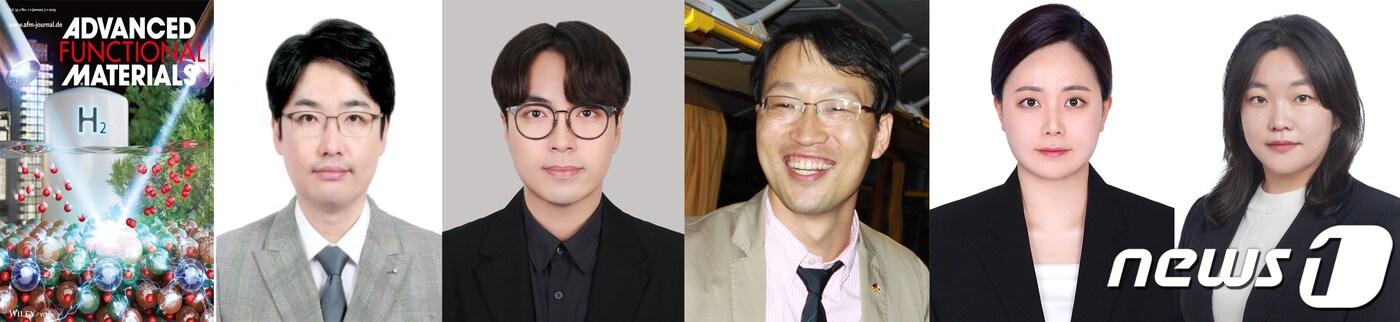 본문 이미지 -  포스텍(포항공대)와 GIST(광주과학기술원) 공동연구팀이 수전해 기술을 통해 수소를 대량생산 할 수 있는 촉매를 개발했다.왼쪽부터 포스텍 조강우 교수, 포스텍 홍석화, 이재영 GIST교수,한가연, 황지민 공동연구팀.(포스텍제공)2023.2.1/뉴스1