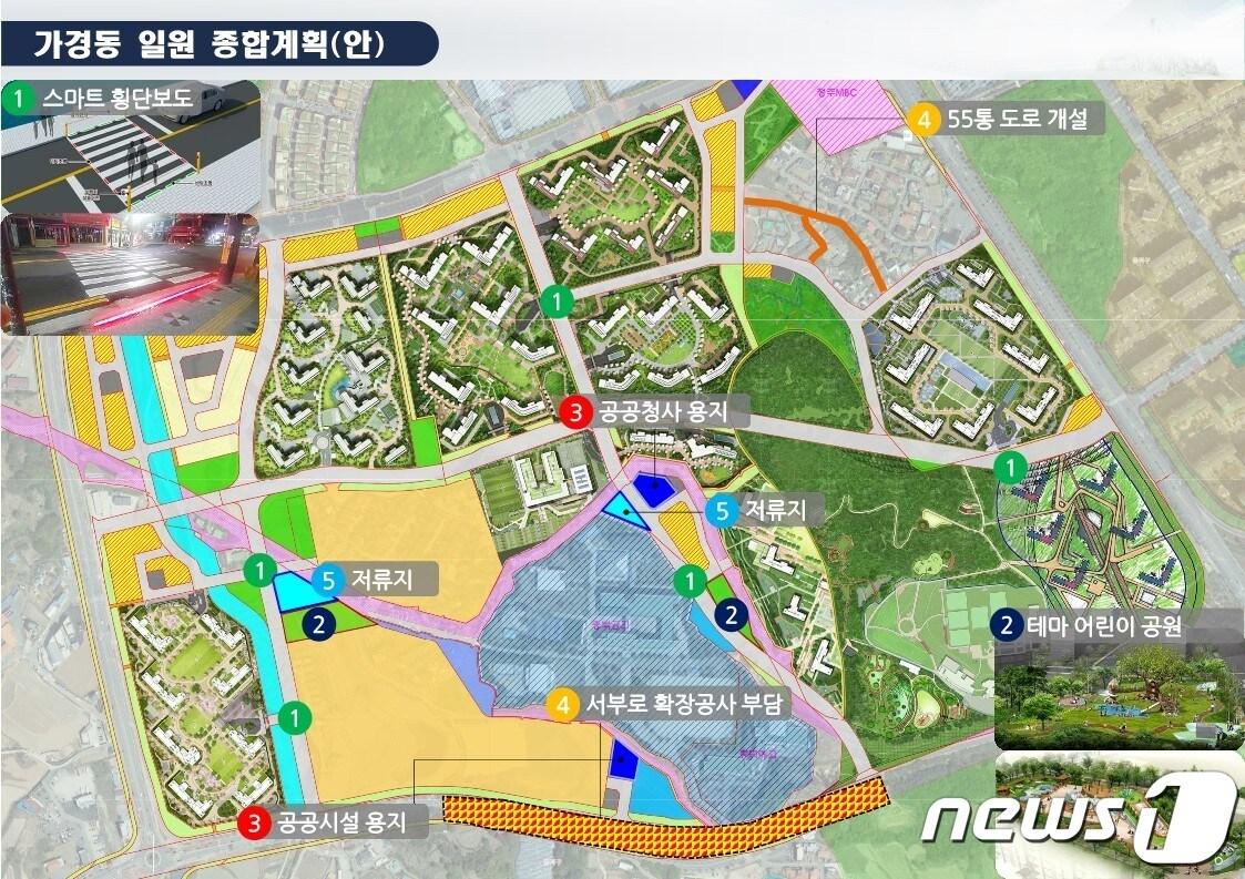 본문 이미지 - 충북 청주시 흥덕구 가경동 홍골 일원 도시개발사업 계획도.(청주시 제공).2023.2.24/뉴스1