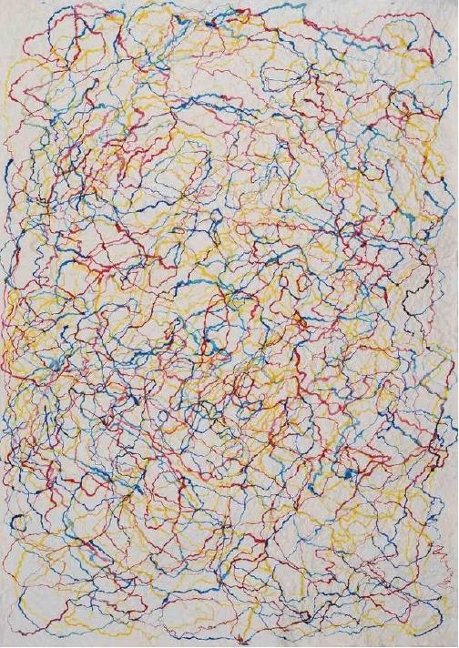 본문 이미지 - 손현선_언제나 현재로_acrylic on Korean paper_193.5x138cm_2022-2023 (누크갤러리 제공) 