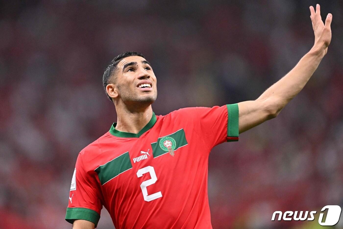 모로코의 축구 영웅 하키미 ⓒ AFP=뉴스1